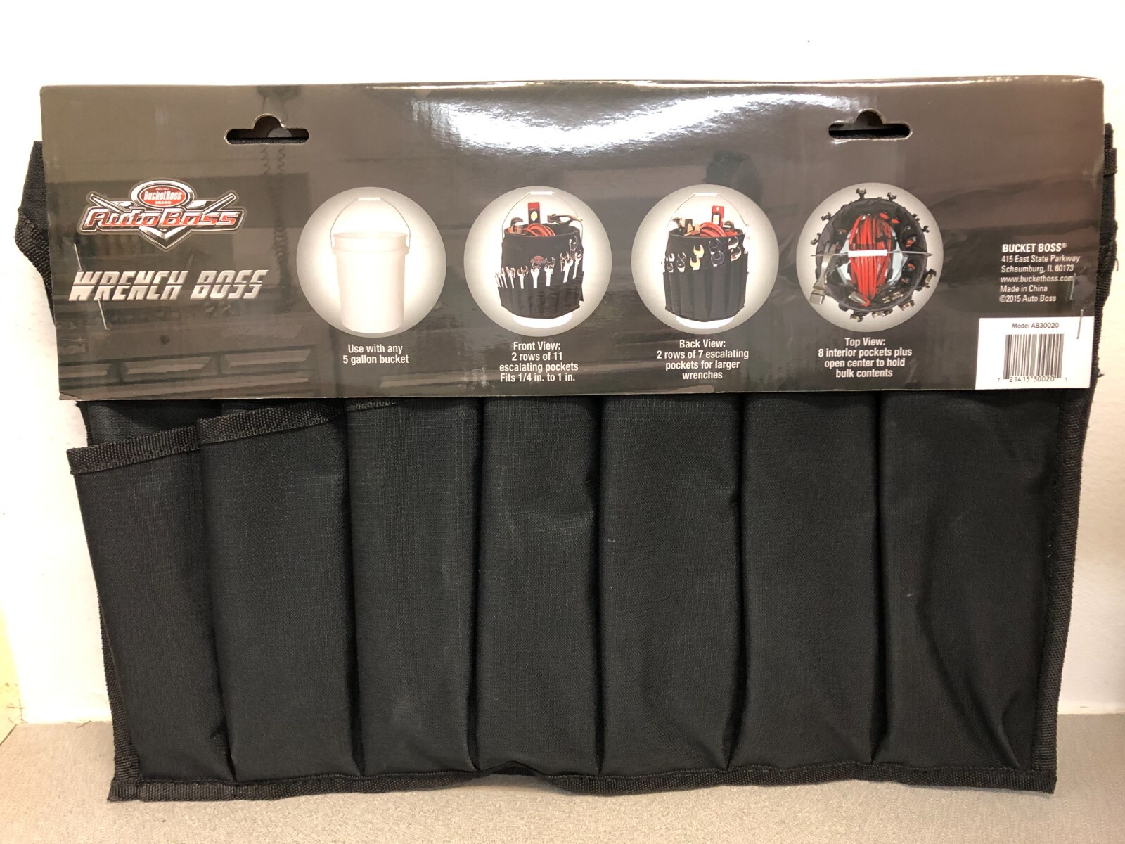 Bucket Boss Wrench Boss 12 in. W X 11-1/2 in. H Bucket Organizer Black