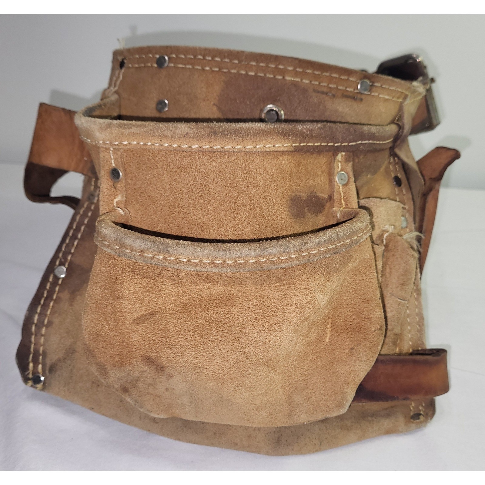 AWP Tool Belt Brown Suede Leather Multi Pouch LS-490-603-X