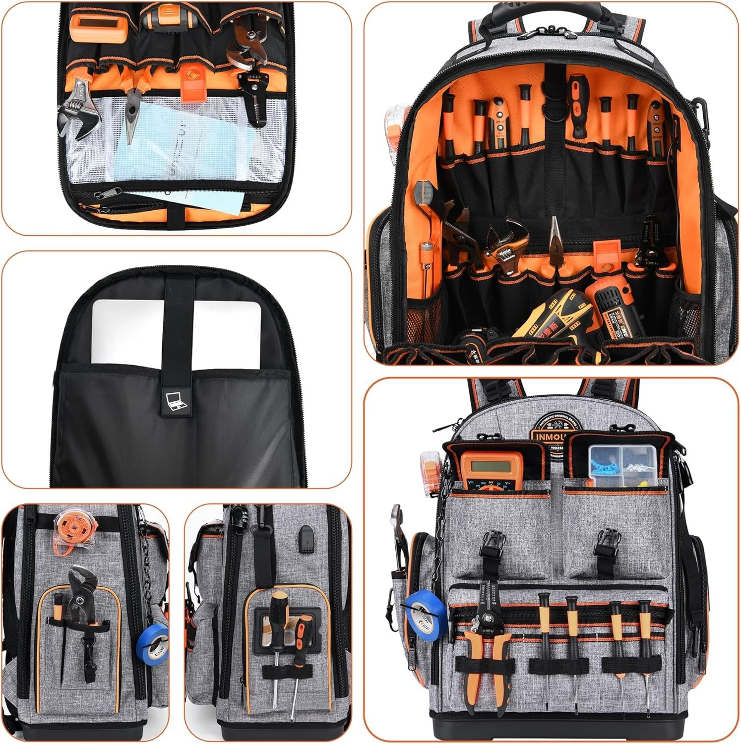 Tool Bag Backpack – Heavy Duty Tool Backpack Water-resistant HVAC Tool Backpa…