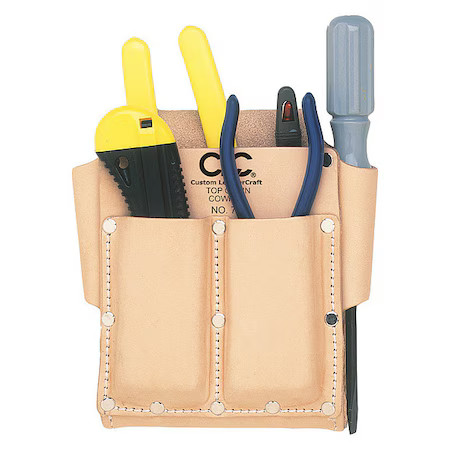 Clc Work Gear 700 Tool Pouch, Tool Pouch, Tan, Leather, 5 Pockets