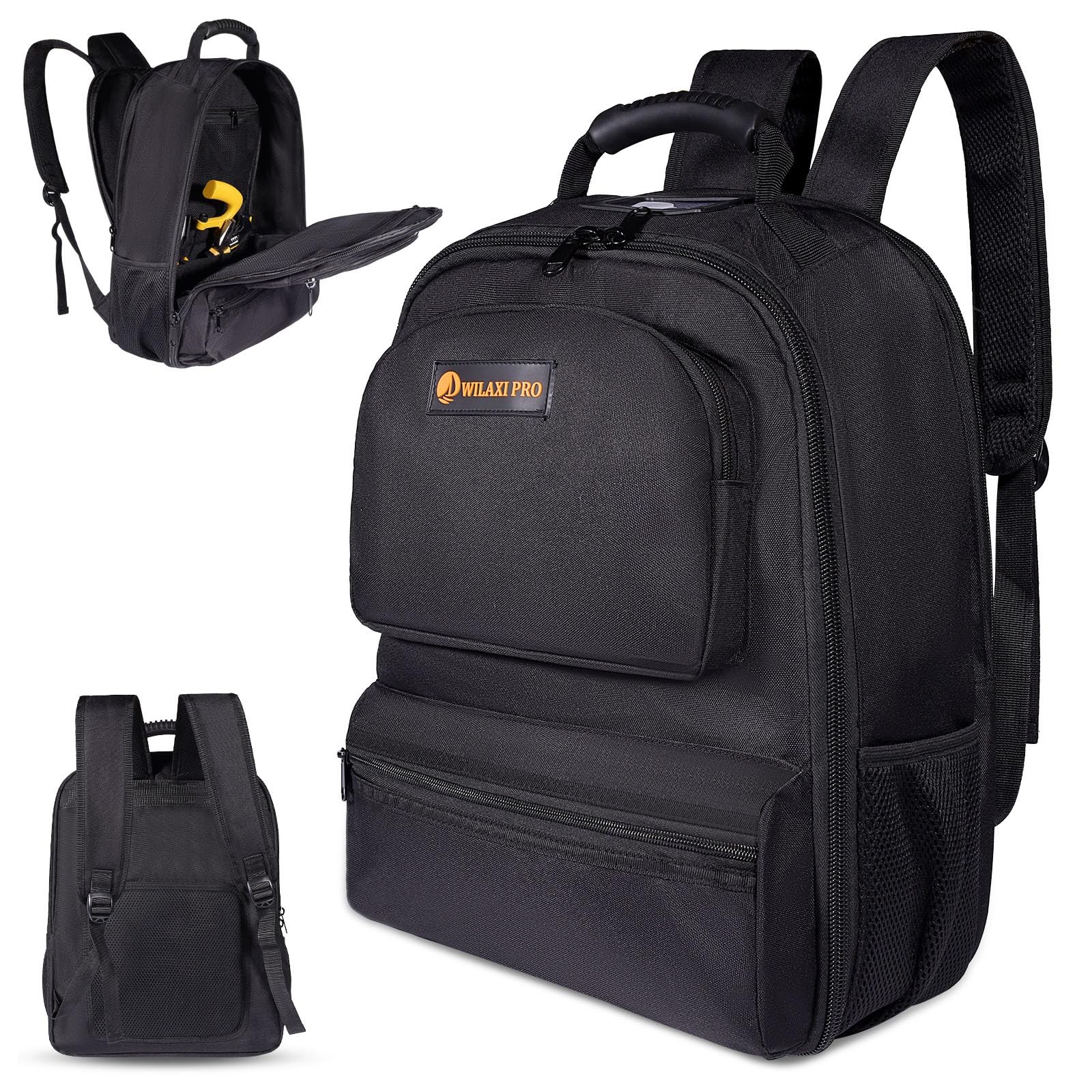 Heavy Duty Tool Bag Backpack 1680D Waterproof Oxford Fabric with Non-Slip Sil…