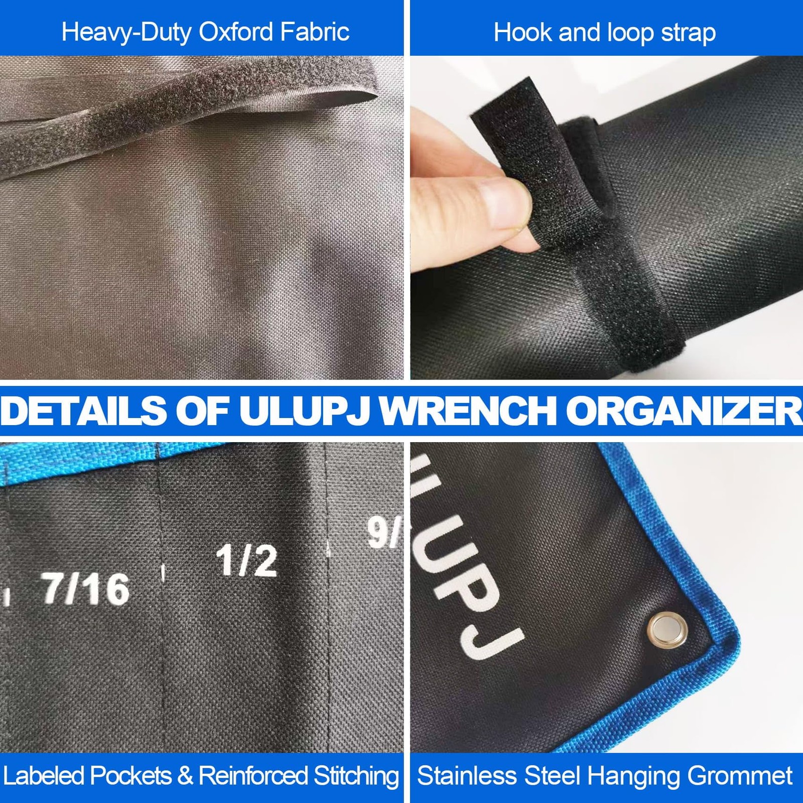 2PCS Wrench Roll, Wrench Roll Up Pouch, Wrench Organizer, Heavy-Duty Tool Pou…
