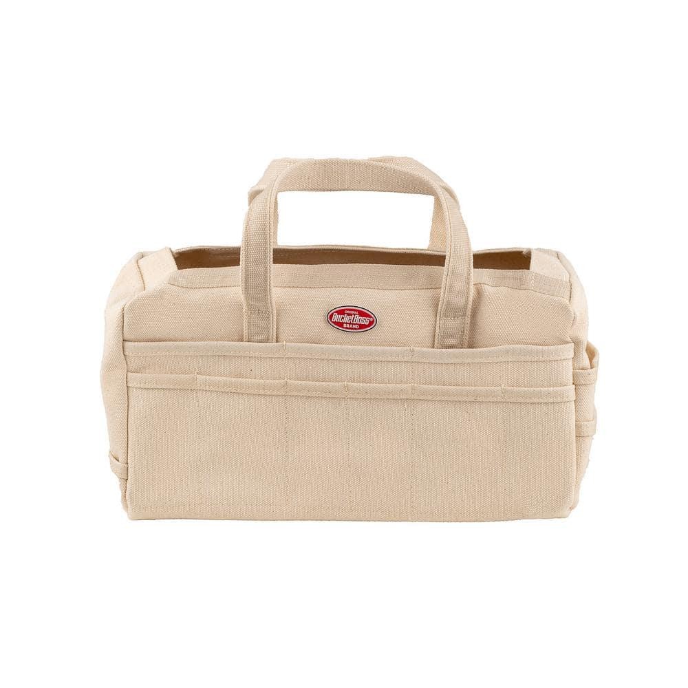 Tool Bag Canvas Heavy Duty 17 Inch Tote with 30 Pockets Waterproof Beige Rigger