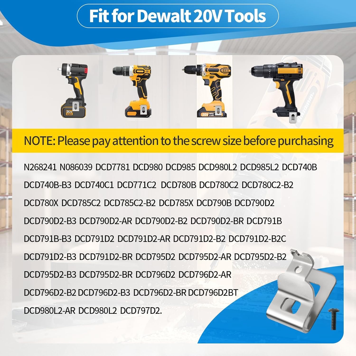 10 Pcs Replacement Belt Clip Hooks Set For Dewalt 20V Drill Driver Tools DCD980