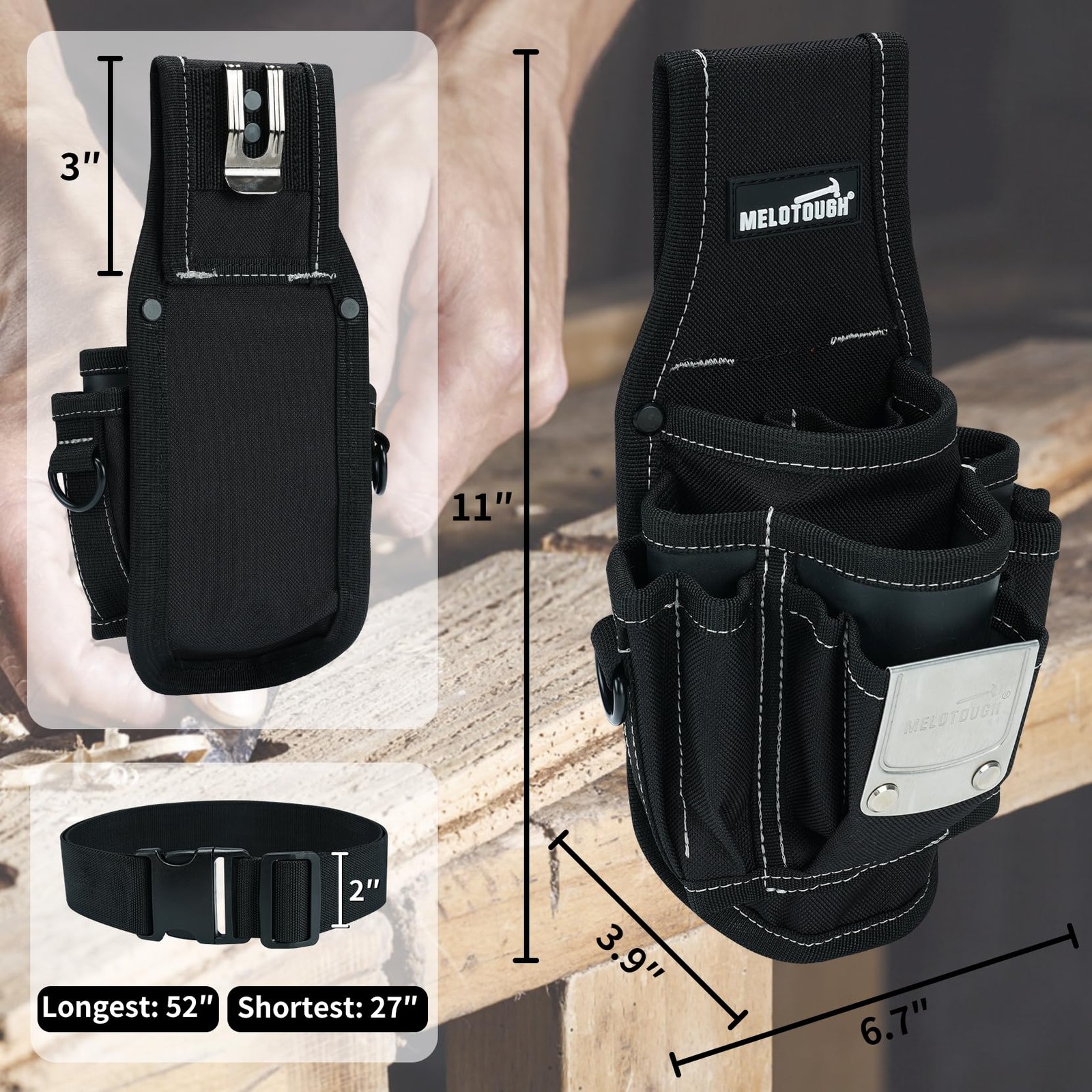Small Tool Pouch Electrican Clip on Tool Pouch,Tool Belt Pouch with Belt Clip…