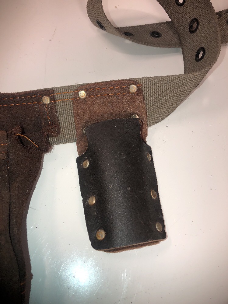 AWP General Construction Suede Leather Tool Apron Belt Bag Pouch Pocket Holder
