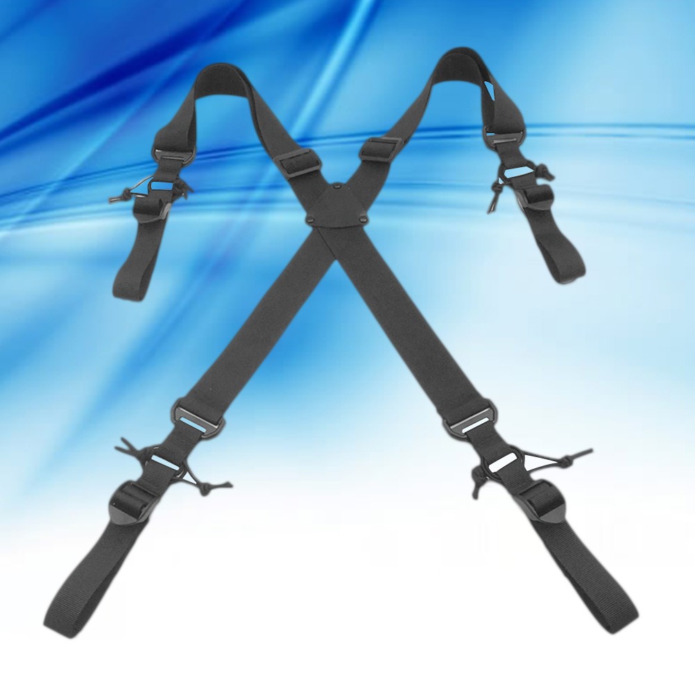 Black Adjustable Heavy Duty Suspenders Bag Durable X Back for Outdoor Work
