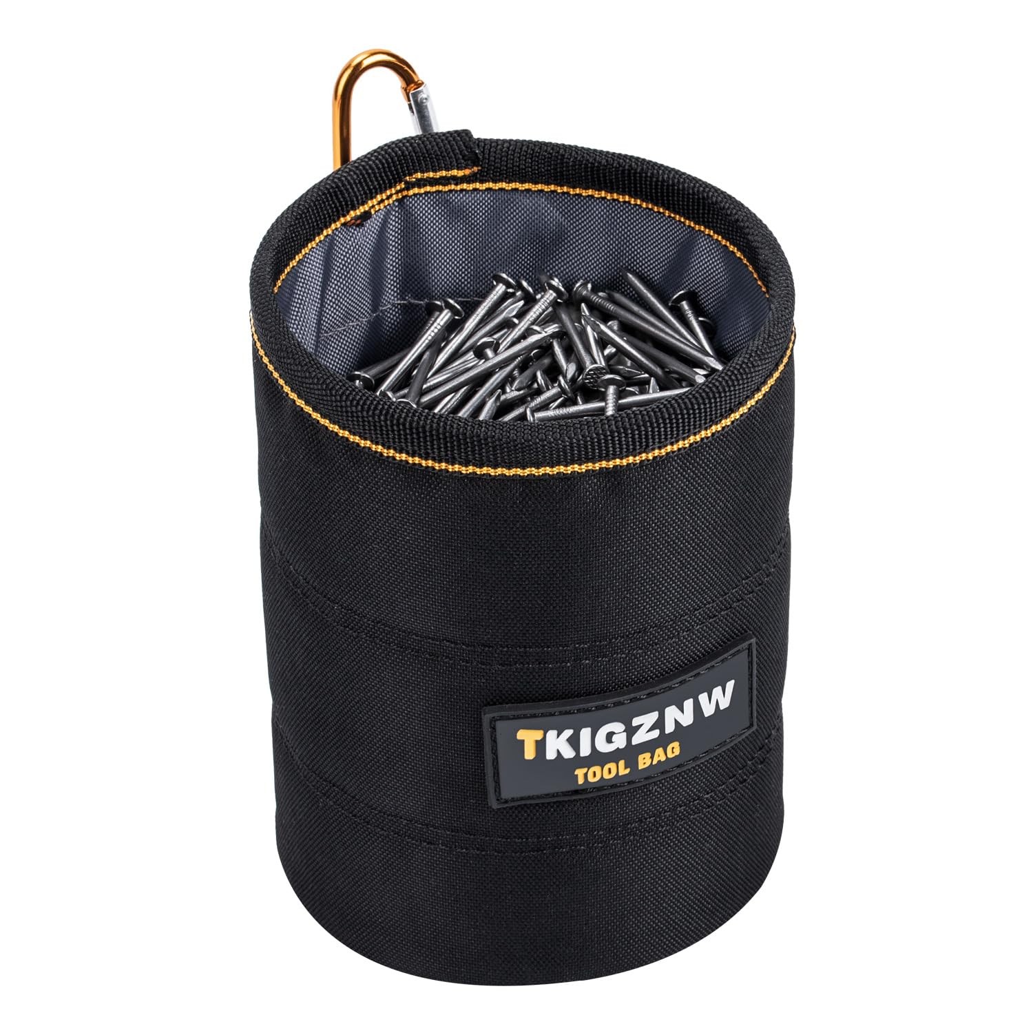 Tool Pouch Bag, 1680D Oxford Fabric Black Cylindrical Storage Tool Bag with C…