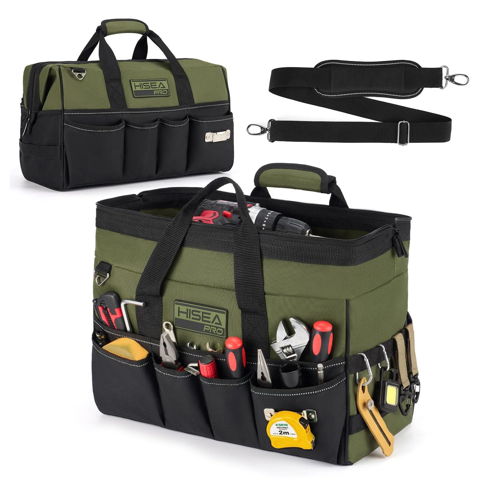 Heavy Duty Tool Bag 20 Pockets, 16″ Waterproof Organizer, Portable Storage for T