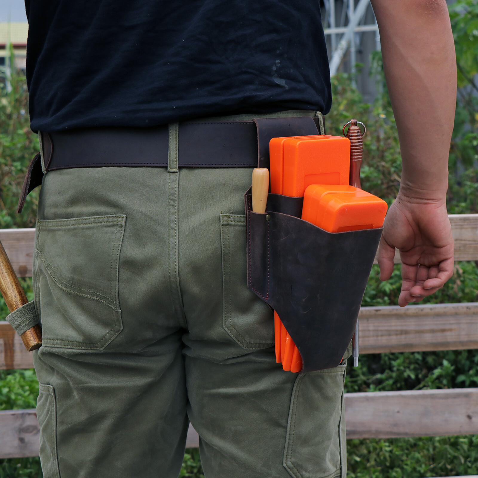 Leather Tool Holder Belt Storage Tree Logger Wedge Holster File Case Bag