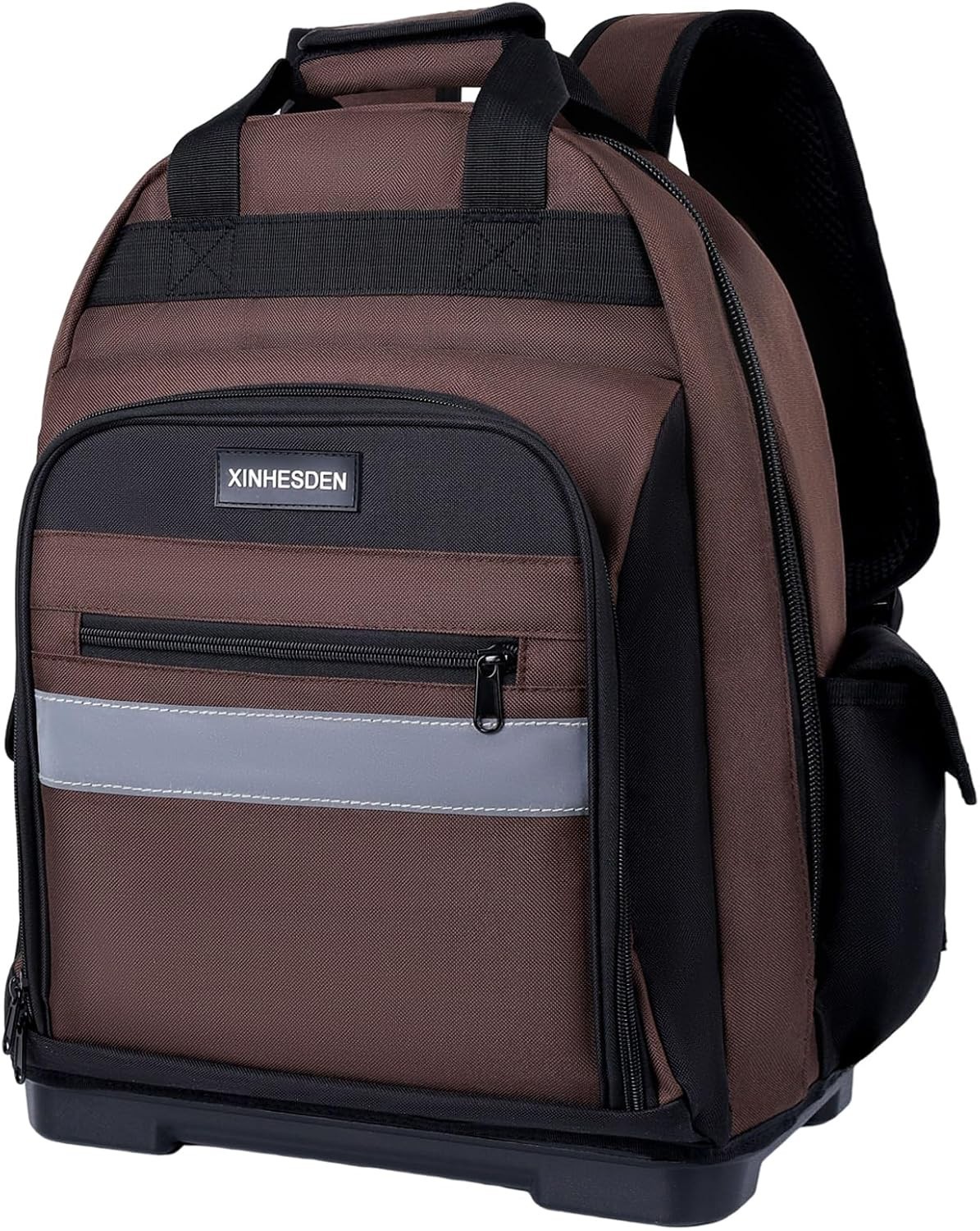 Brown 1680D Waterproof Tool Bag Backpack – Perfect for Contractors & Technicians