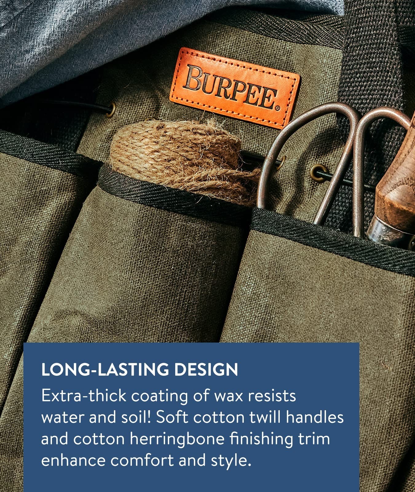 Burpee Waxed Canvas Garden Tool Tote 8 Exterior Pockets 12″ H x 14.5″ W