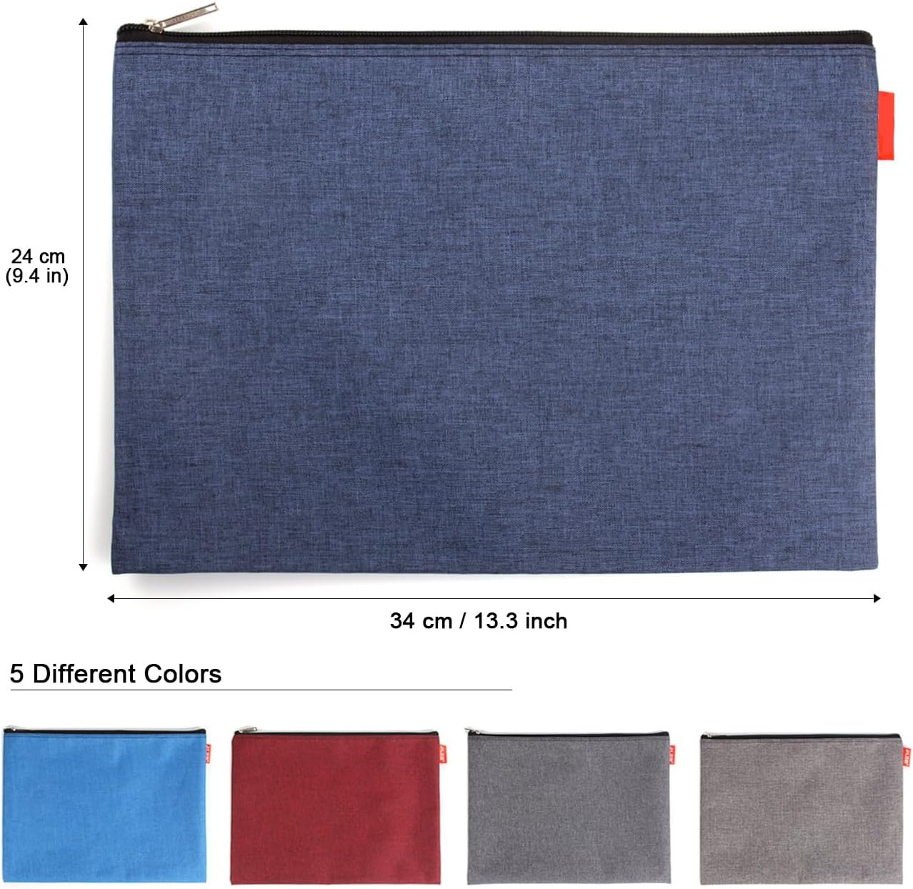 5 Pack Canvas Zipper Tool Bag Set, 13.3″ X 9.4″ 14Oz Heavy Duty Waterproof Multi