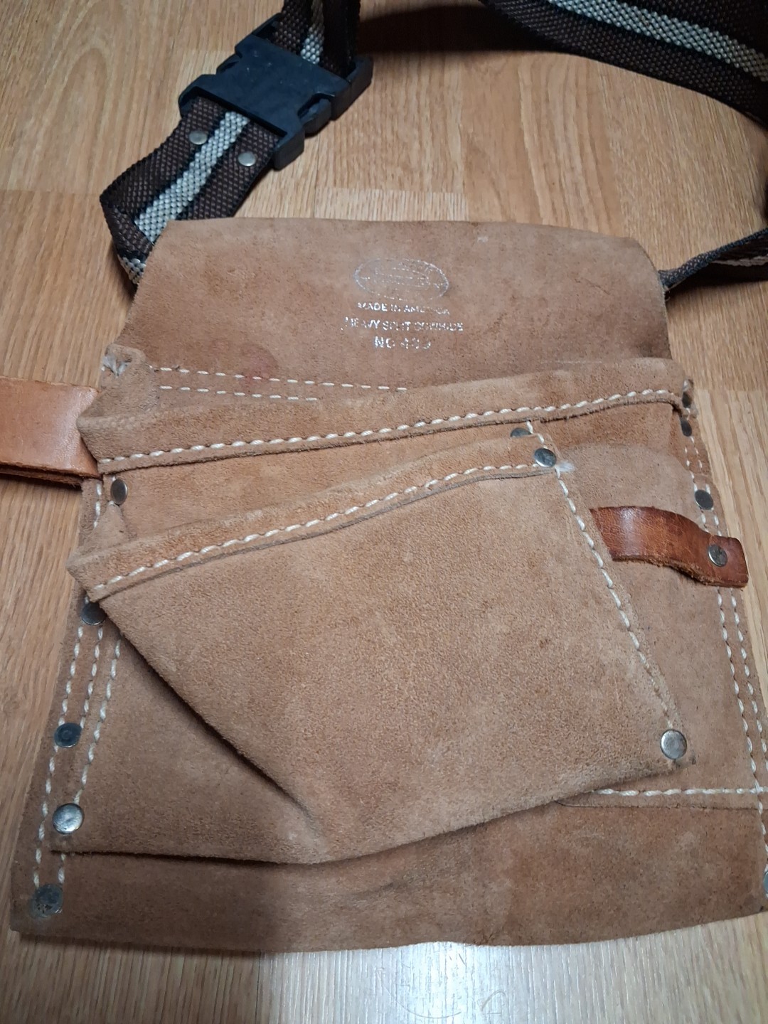 Nicholas Heavy Split Cowhide Suede Tool Pouch Nail Apron Carpenter Work Belt Bag