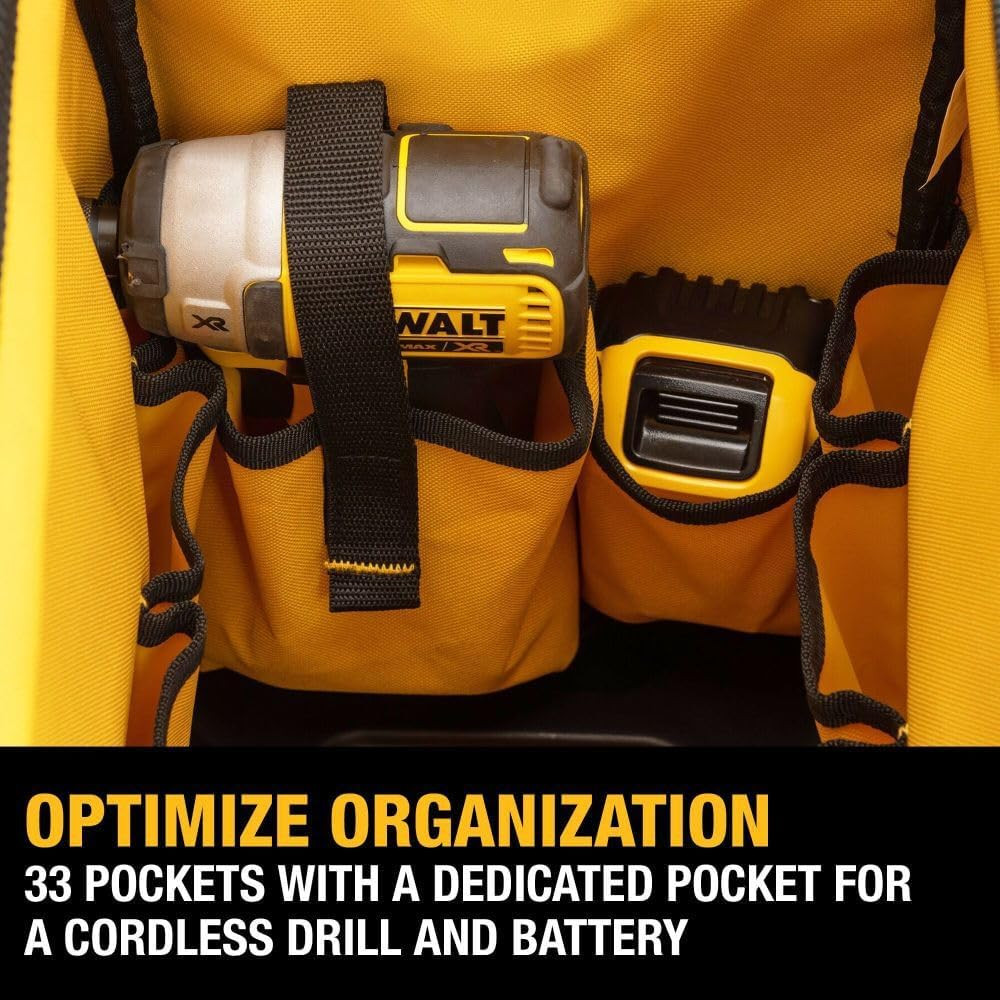 Tool Bag, Water Resistant, Hard Bottom, 20-Inch, Professional Tool Tote with Org