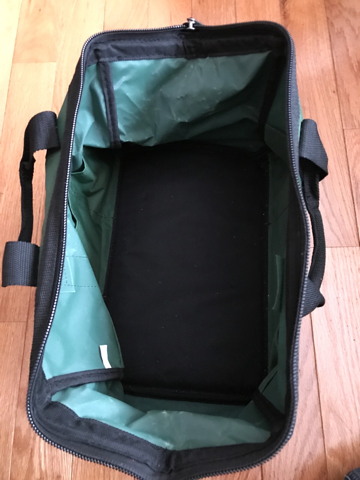 Master Force Tools Large Storage Tote Bag 6 Pockets Black Green Handles 15x10x9