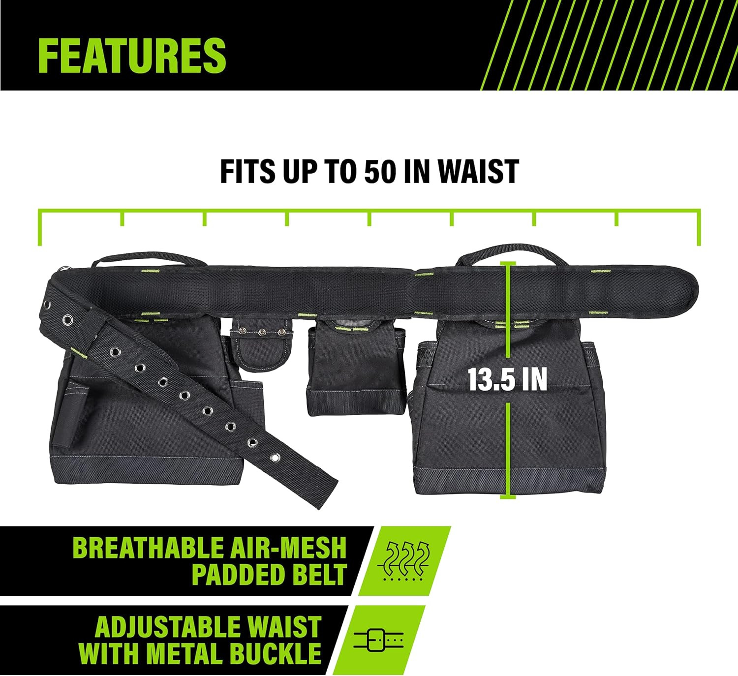 Tool Belt Tool Rig, Durable Premium Utility Belt Organizer for Men & Women, Util