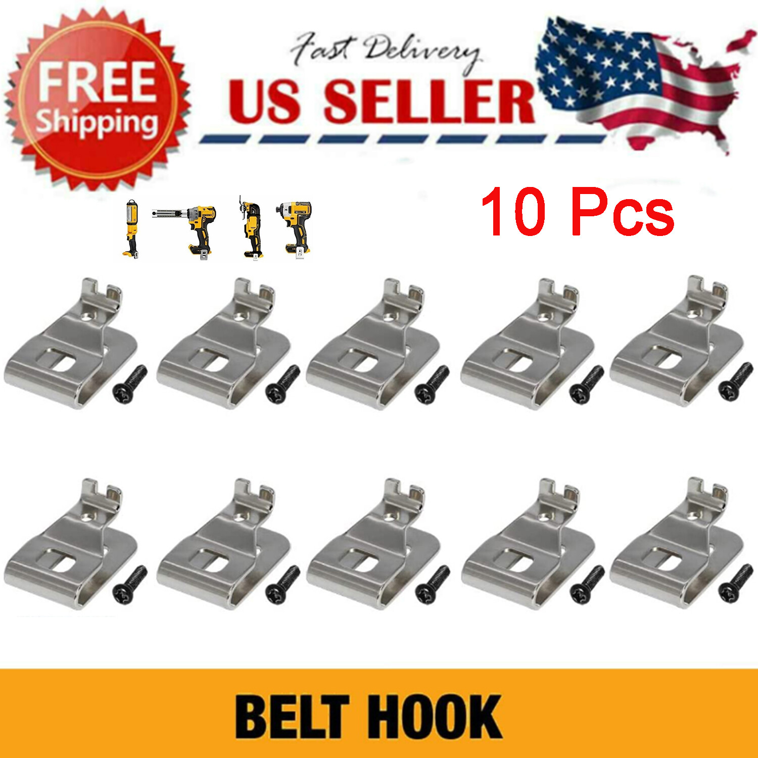 10 Pcs Replacement Belt Clip Hooks Set For Dewalt 20V Drill Driver Tools DCD980