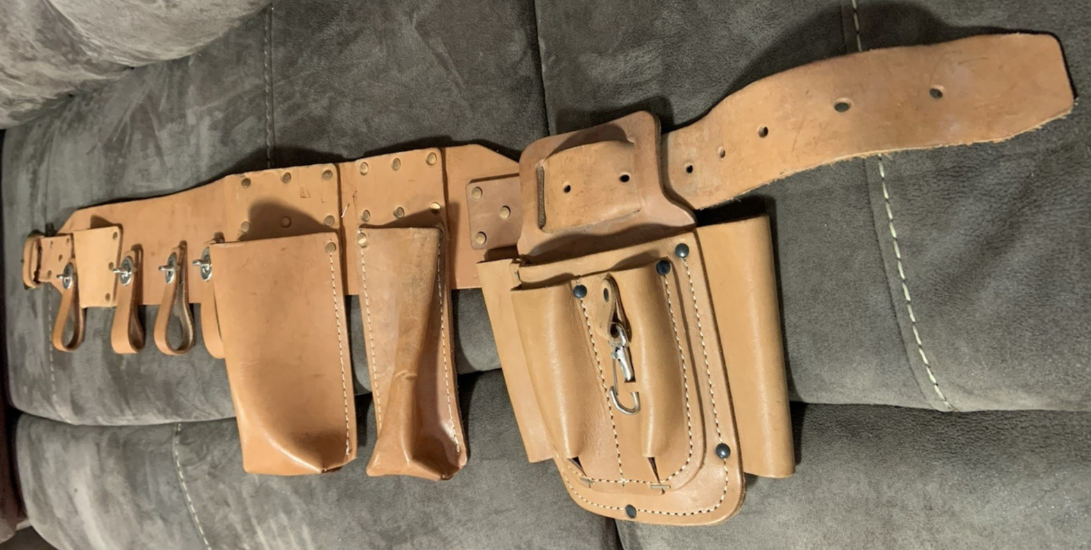 TOOL BELT – BRAND NEW – 100% LEATHER – TOOL HARNESS – SMALL – 40 INCH LENGTH