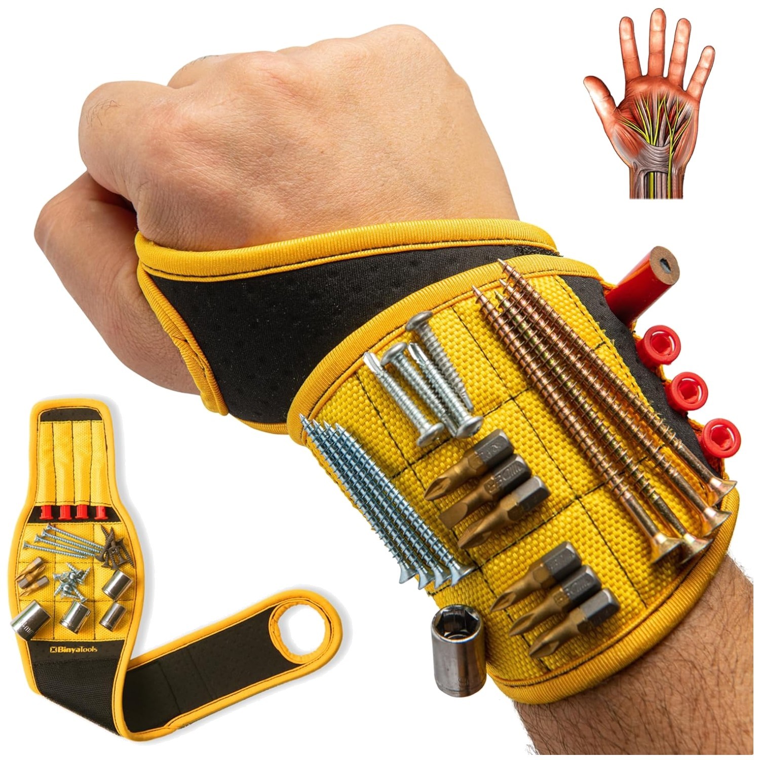 Breathable Neoprene Magnetic Wrist Tool Holder – Lightweight and Comfortable