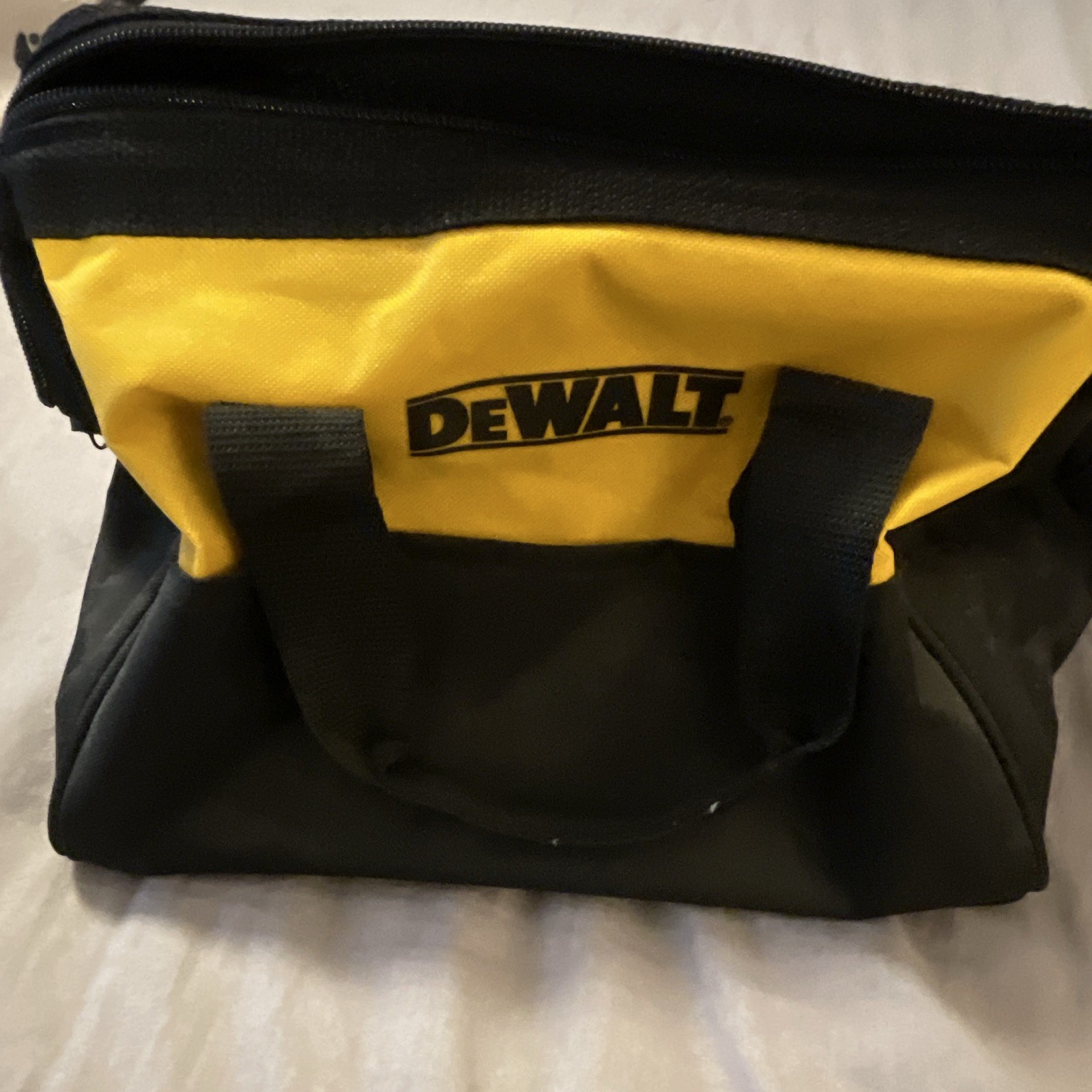 DEWALT Black/Yellow Nylon Tool Bag Zipper Closure Carry Case w/ Handles