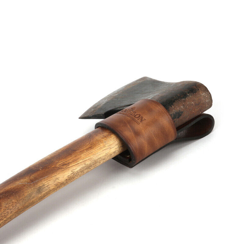 Real Leather Axe Handle Holster Hammer Holder Hatchet Tool Belt Pouch US