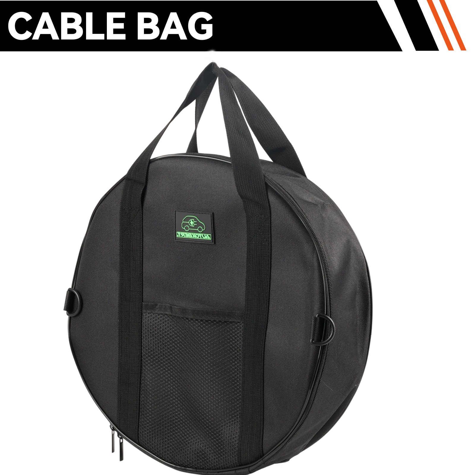25ft Jumper Cable Bag Pockets EV Battery Charger Cord Car RV Hose Storage Tool