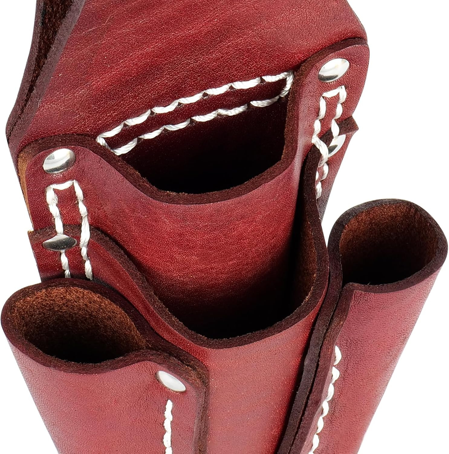 Leather Tool Pouch, Leather Electrician Tool Pouch with 4 Pockets, Heavy Duty…