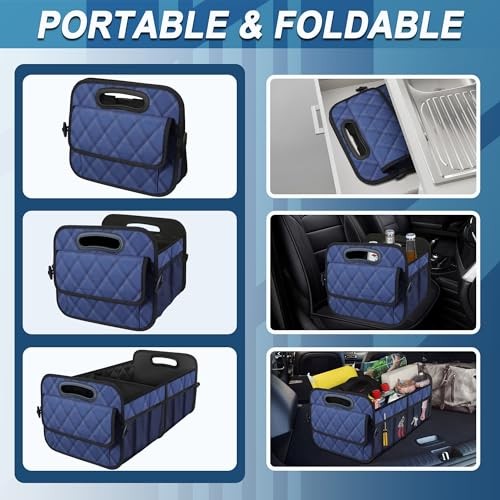 Dark Blue Car Trunk Organizer for SUV – Medium Dark Blue Storage
