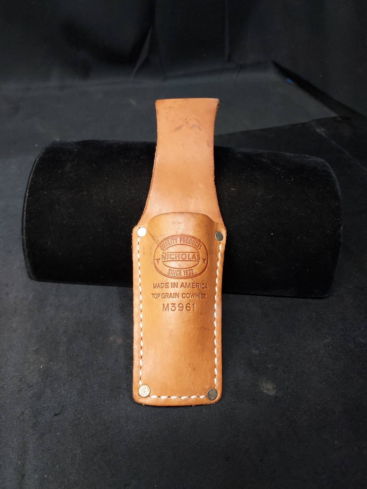Nicholas M3961 Utility Knife Holster Belt Sheath Top Grain Leather 7.5″ MADE USA