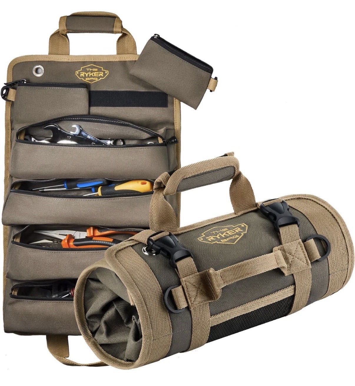 Ryker Bag Original Tool Roll Khaki Heavy Duty Organizer 6 Pockets Father’s Day
