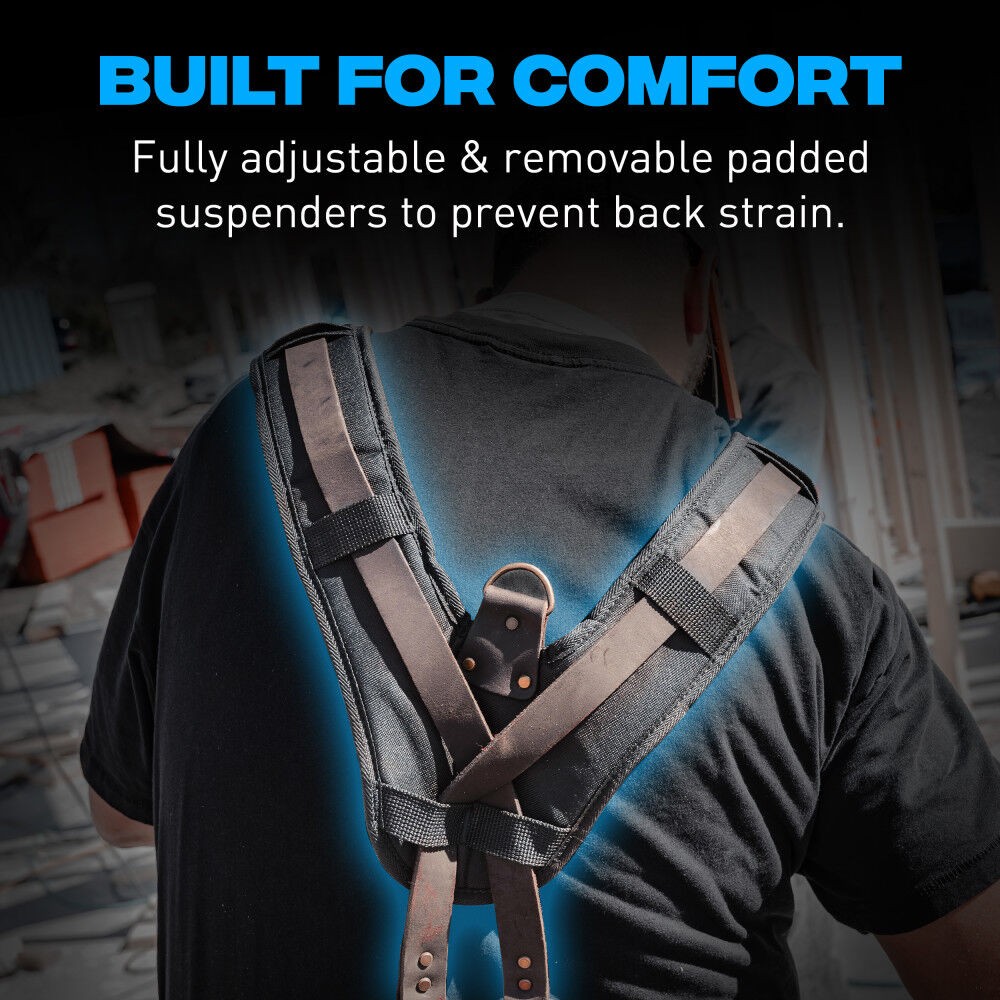 Ox Tools Ox Pro Oil-Tanned Leather Framer Tool Rig With Suspenders Large