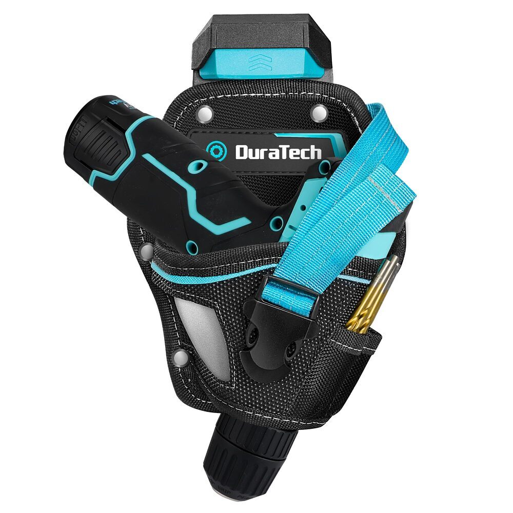 DuraTech Drill Driver Holster Drill Holder w/Holder Strap Side Bit Pocket Buckle