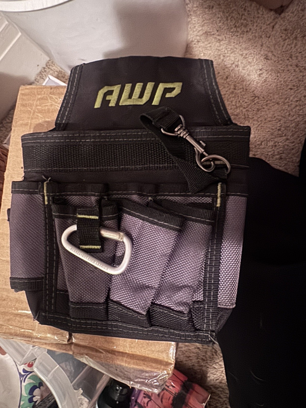 AWP 673332 Mini Electrician Nylon Tool Pouch 13 Pockets Belt Loop Carabiner Hook