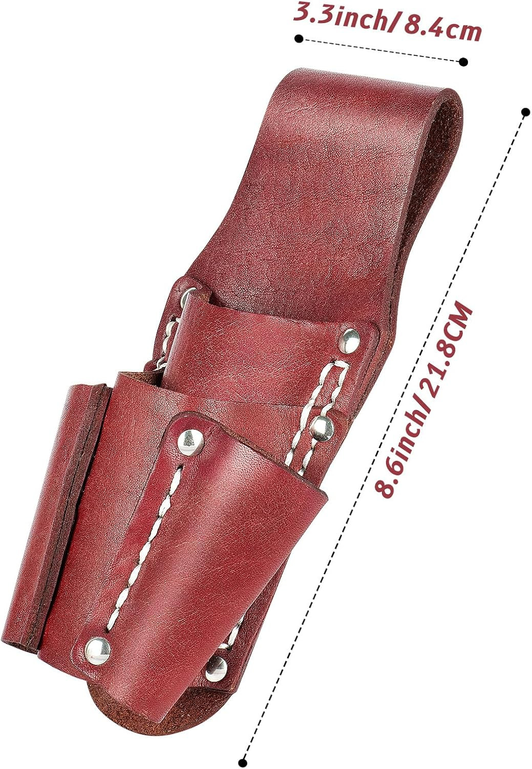 Leather Tool Pouch, Leather Electrician Tool Pouch with 4 Pockets, Heavy Duty…