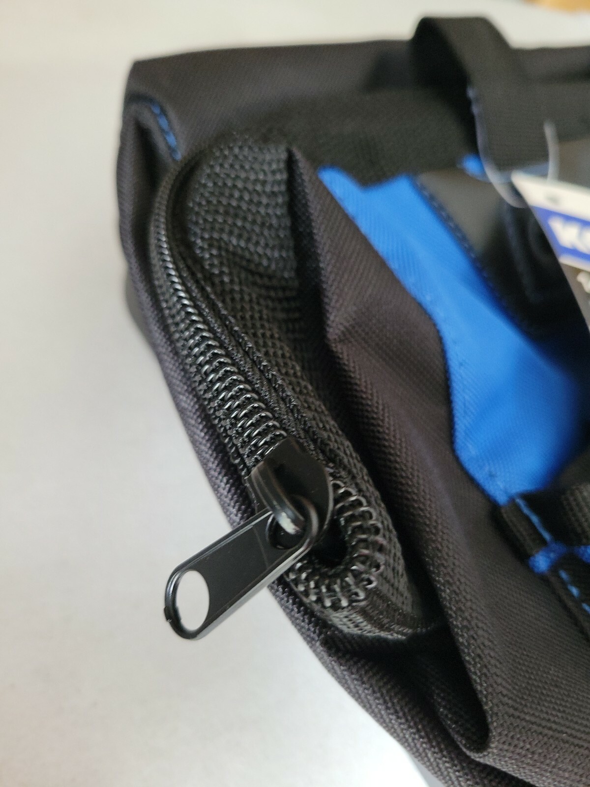 Kobalt 14-inch Hard Bottom Tool Bag, Waterproof Base, 8 Pockets. Black/Blue New
