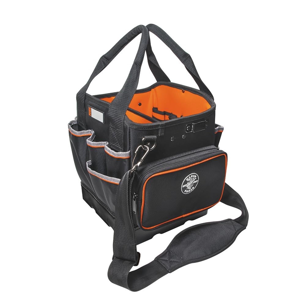 Klein Tools 5541610-14 Tool Bag with Shoulder 10-Inch Tote, Black/Orange
