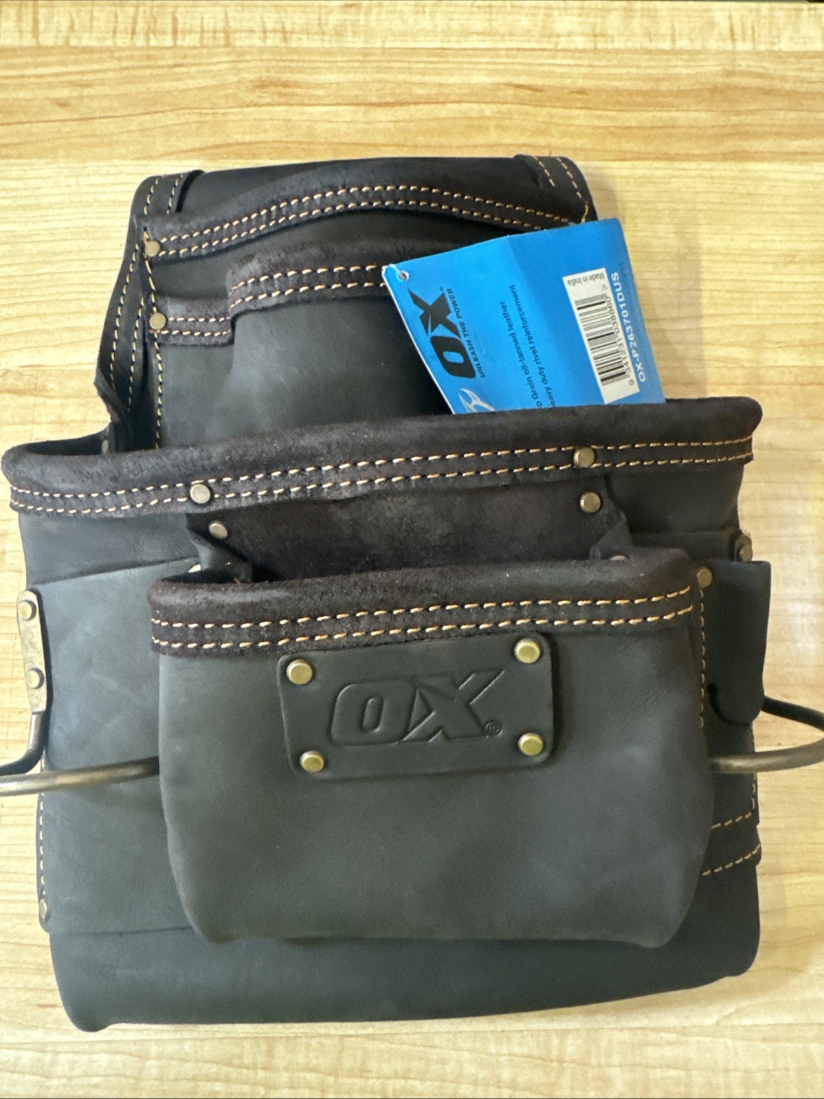 Ox Tools Oil Tanned Leather Product Range (4 Pocket Double Hammer Holder)