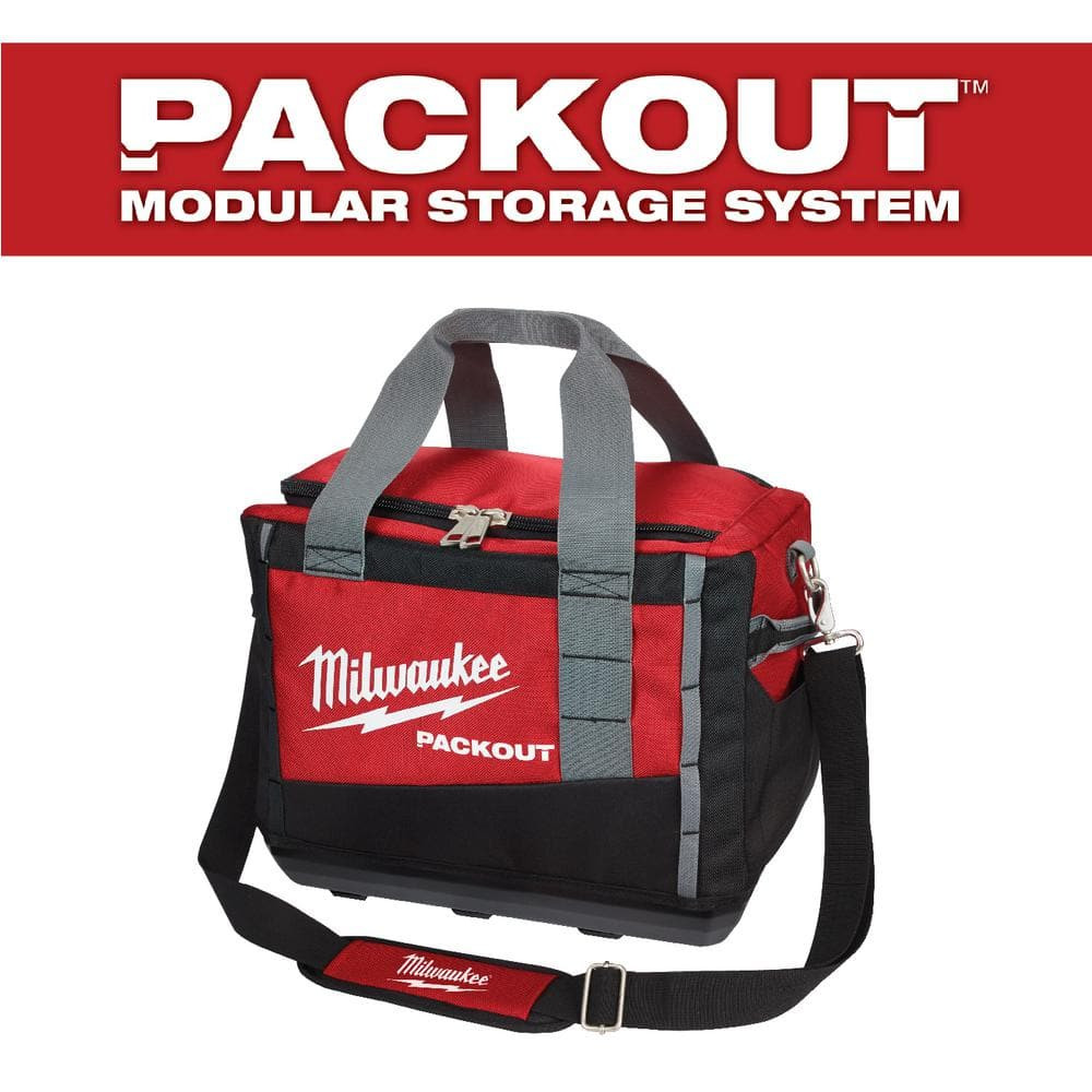 Tool Bag Spacious Storage Compartment with 15 Inch Zipper Pouches PACKOUT Red
