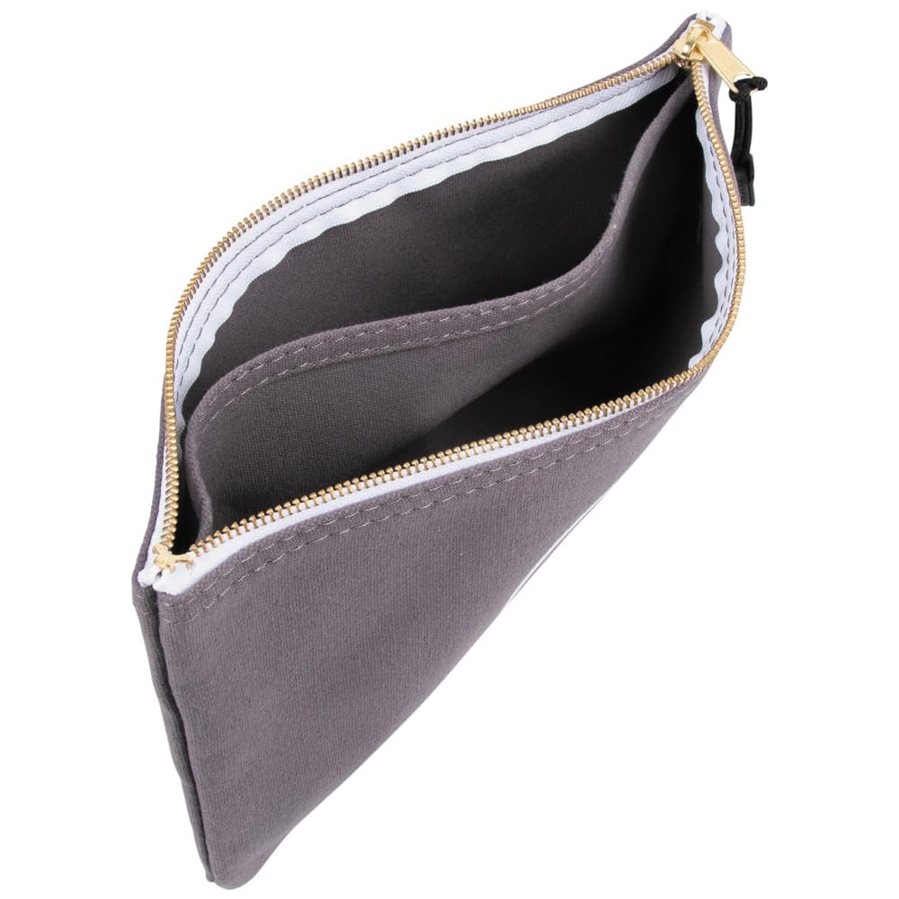 Klein Tools 55578 Zipper Bag with Divider, No. 10 Canvas, 7-Inch x Gray