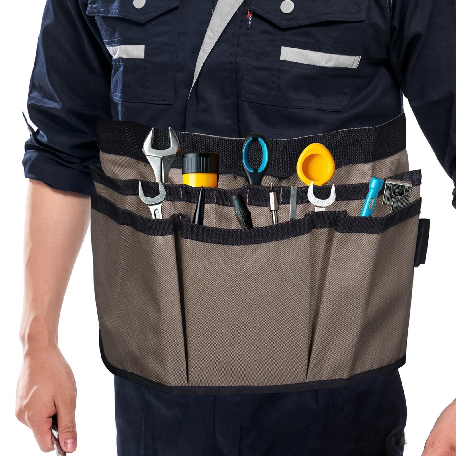 Klmnop Window Tint Tools Apron, Tool Pouch Waist Bag with 23.23 inches, Khaki