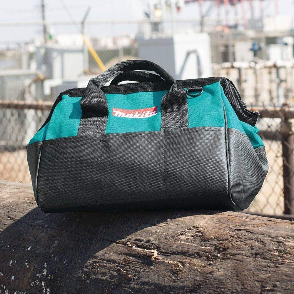 Makita 14 Teal Portable Tool Box Durable Design with Shoulder Strap for Trades
