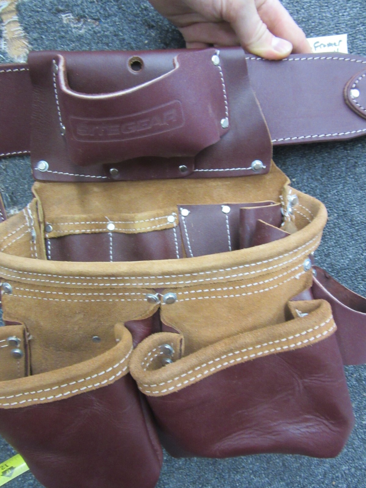 Tool belt SITEGEAR professional leather 7 pouch toolbelt NEW framing etc.