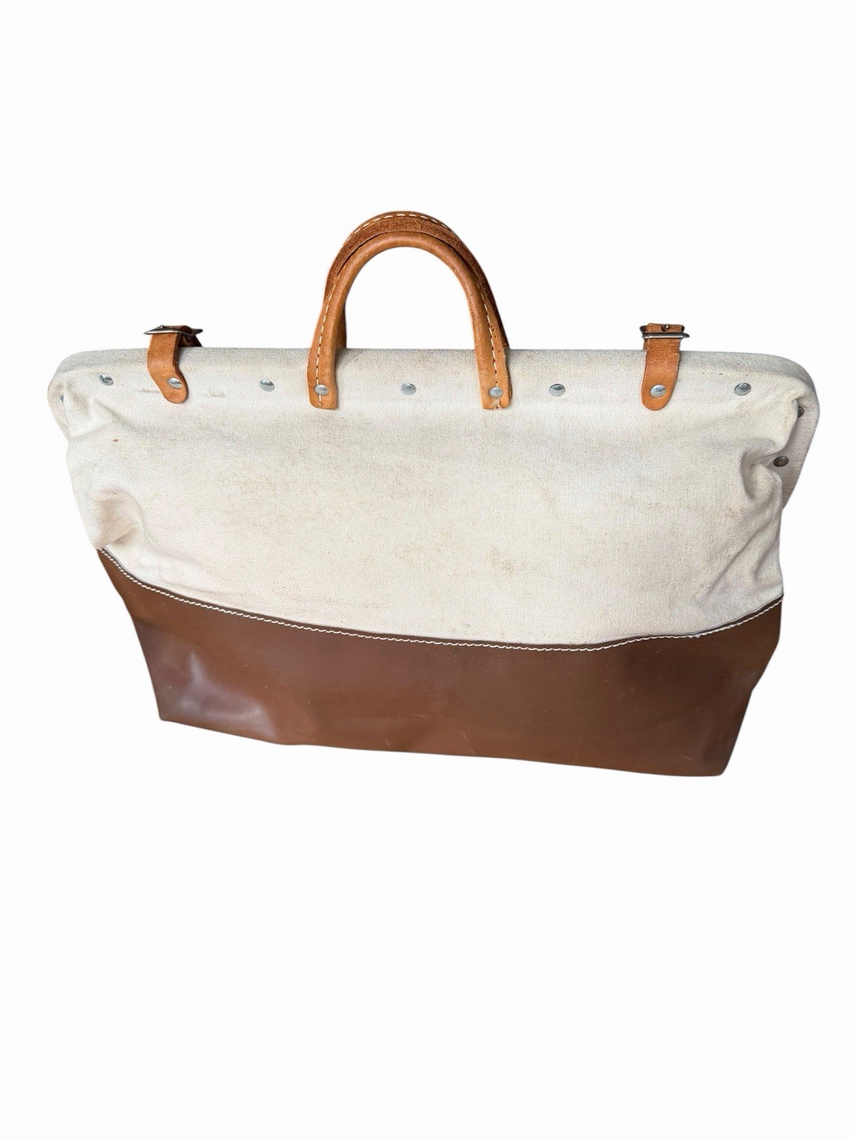Klein Tools 5105-20 High-Bottom Canvas & Leather Heavy Duty Tool Bag, 20-Inch