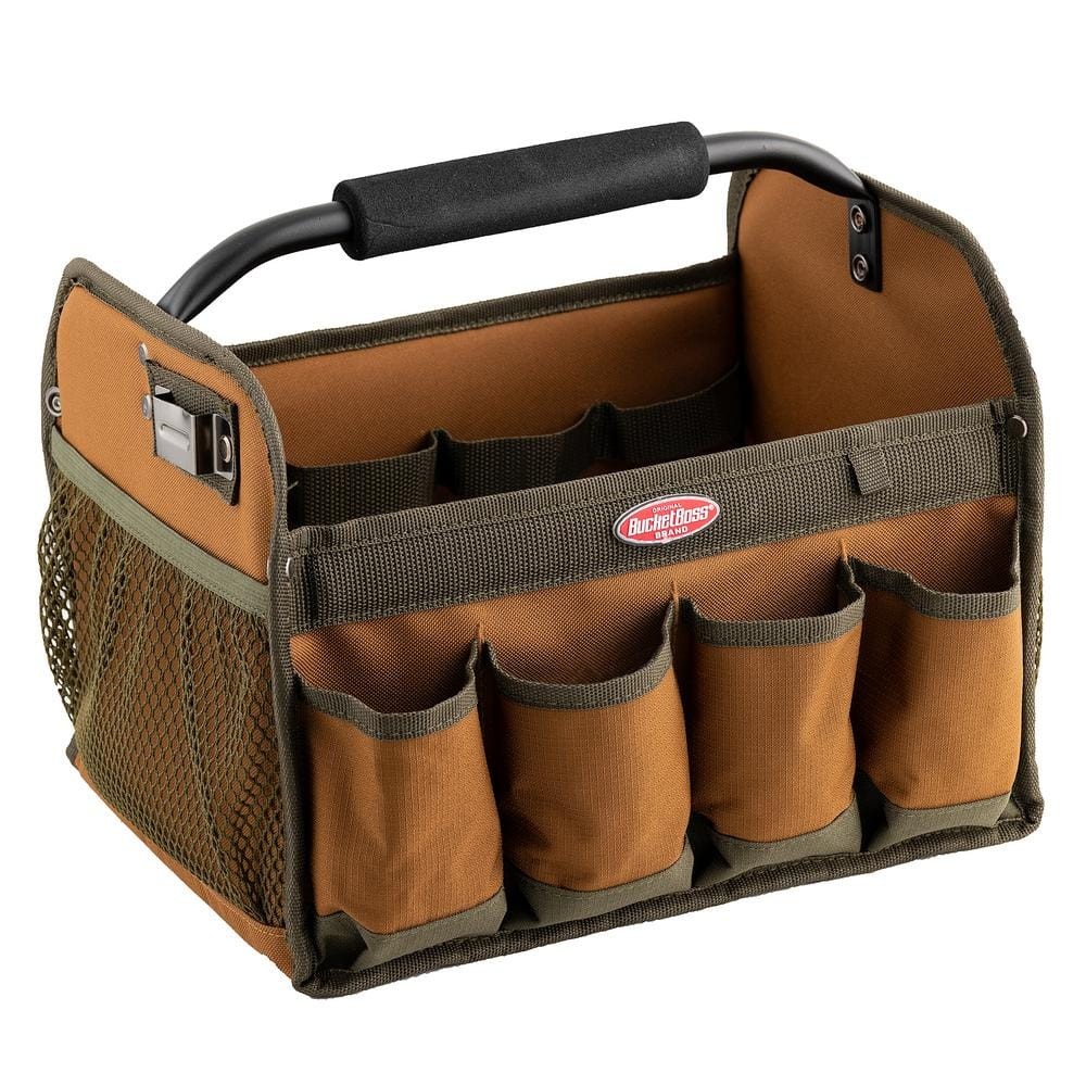 12 In. Open Top Tool Tote Bag All-Purpose with 8 Pockets and 12 interior Loops