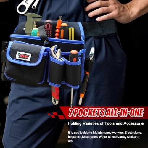 Durable 600D Oxford Cloth Tool Belt for Men – 7 Pockets, Ideal for Electricians,