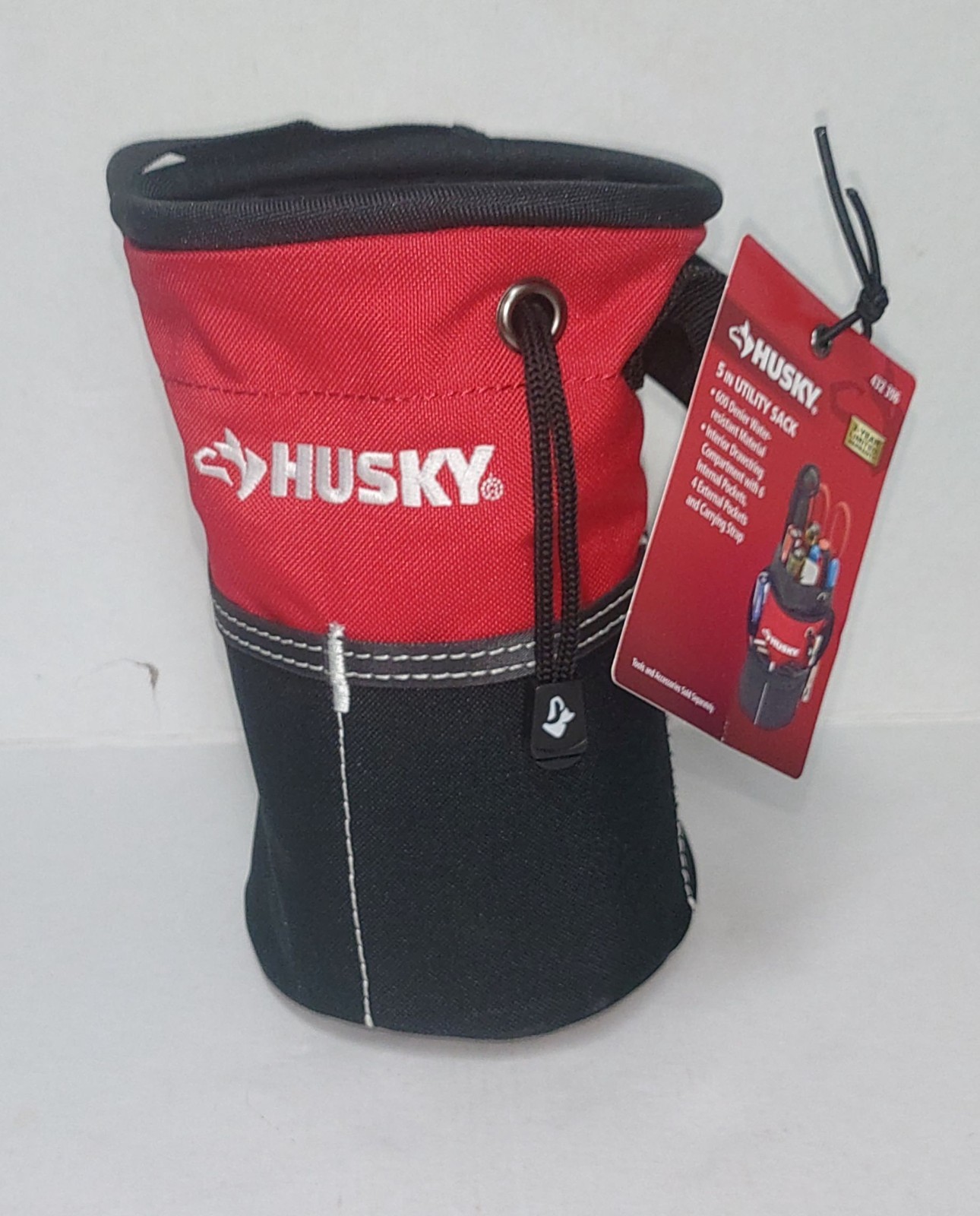 Husky 5″ Utility Sack Tool Bag 10 Pockets Water Resistant Material 432 396 NWT’s