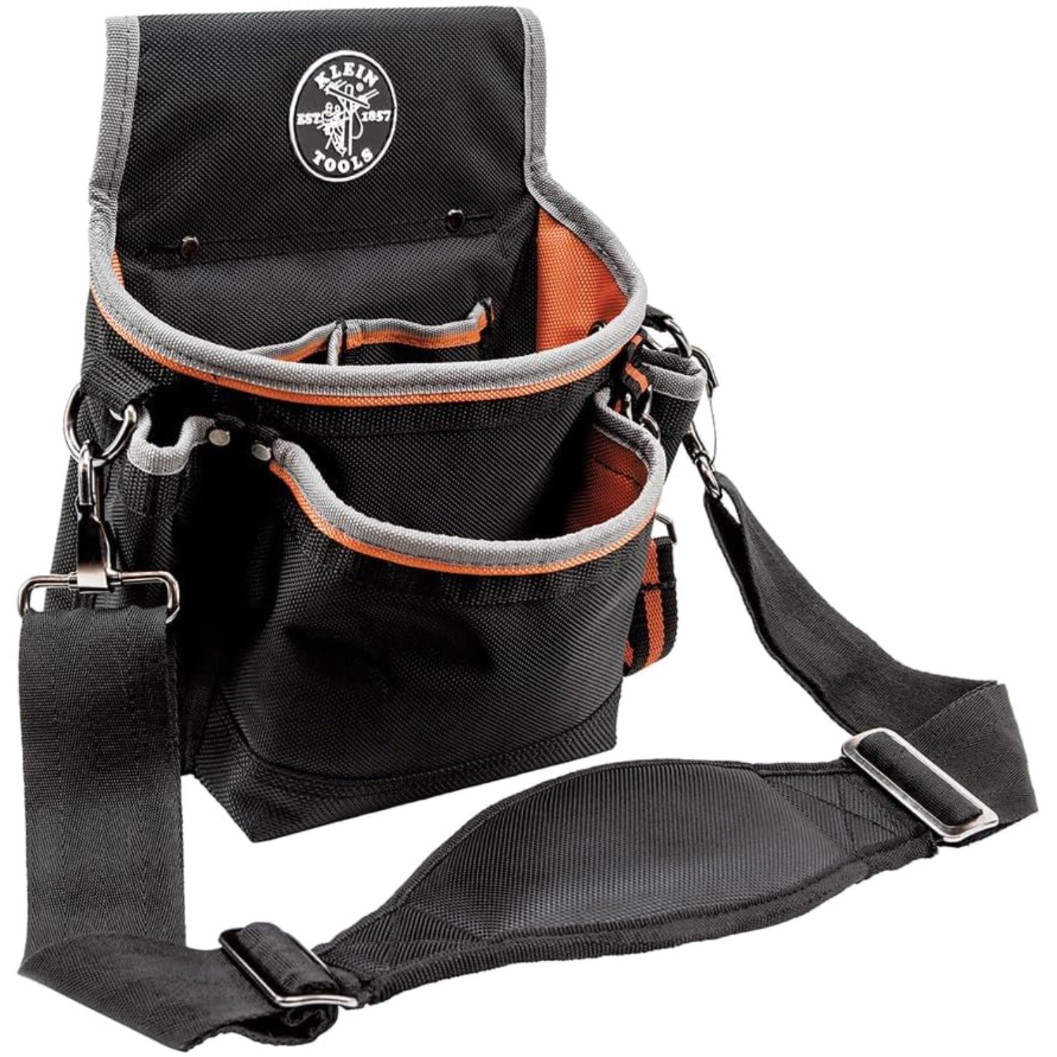 Klein Tools 5243 Tradesman Pro 15-Pocket Pouch with Padded Strap and Tape Thong