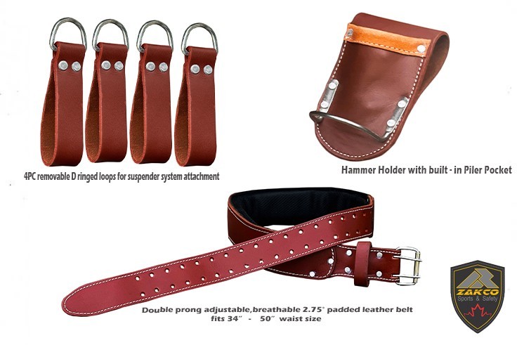 PRO 19 TOP GRAIN LEATHER FRAMER CARPENTER FASTENER TOOL BAG BELT TOOL RIG SET