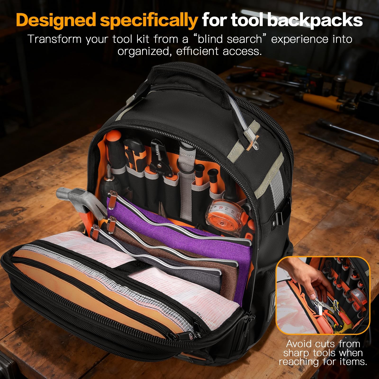 Lokass Tool Backpack Bag Electrician Tool Bag Tools Bag Hvac Tool Bags For Men